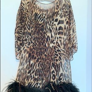 Marchesa Notte Feather Dress